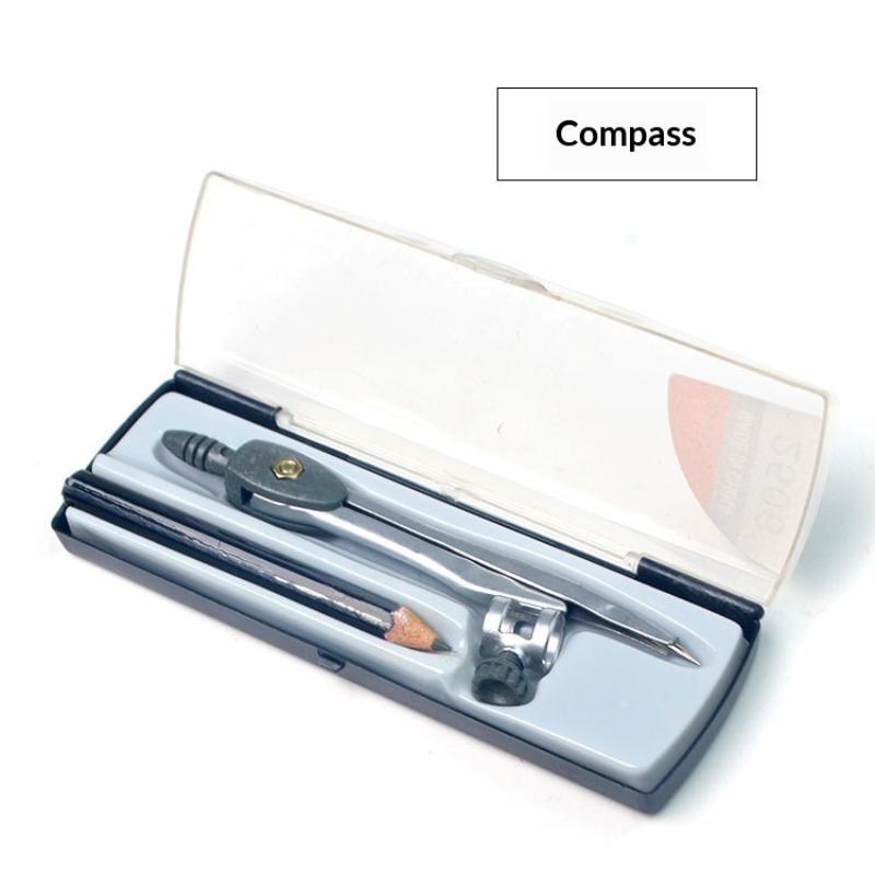 Math Geometry Set With Compass - Set Kompas dengan Pengunci Logam, Alat