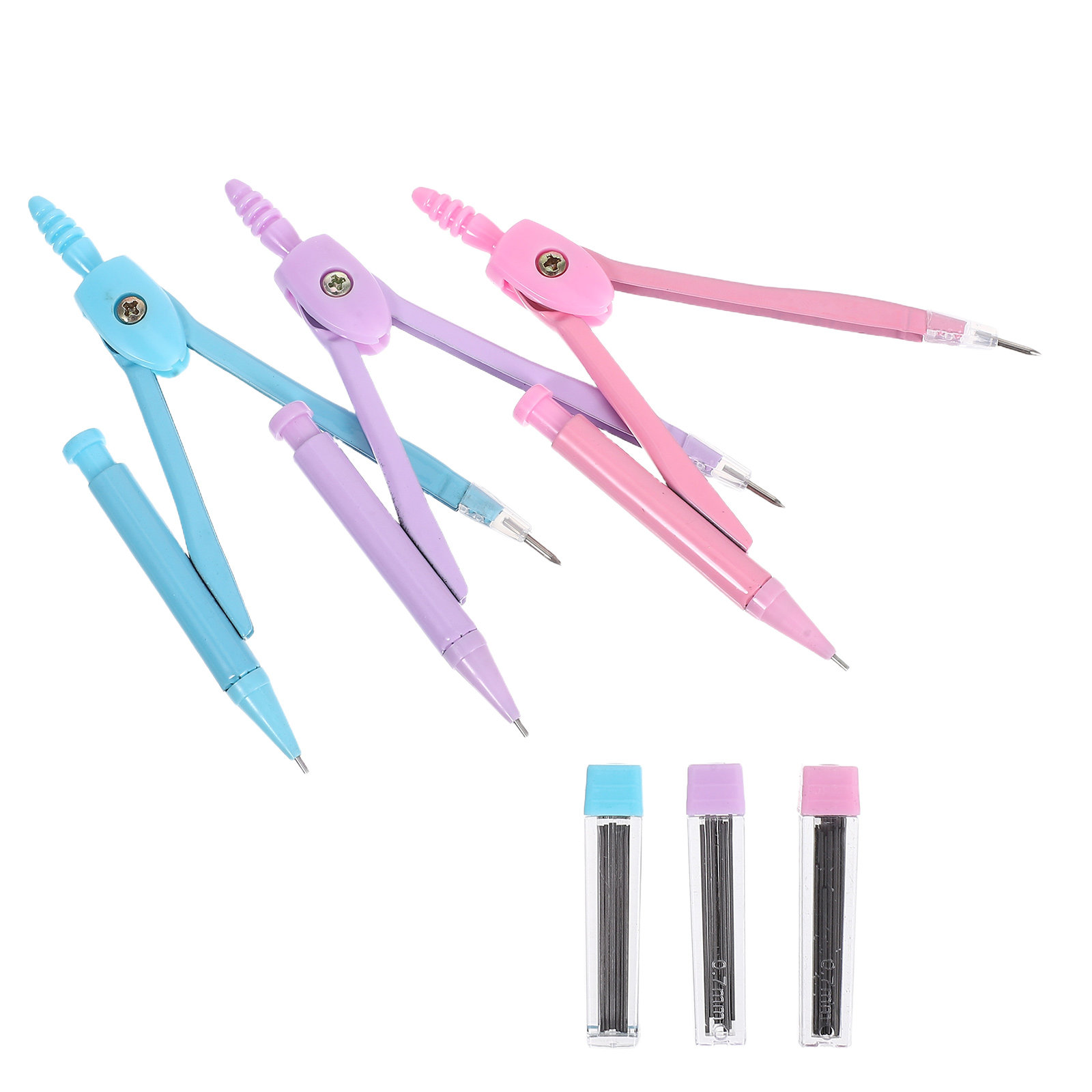 Math Geometry Set With Compass - Set Kompas Baja Tahan Karat, Alat