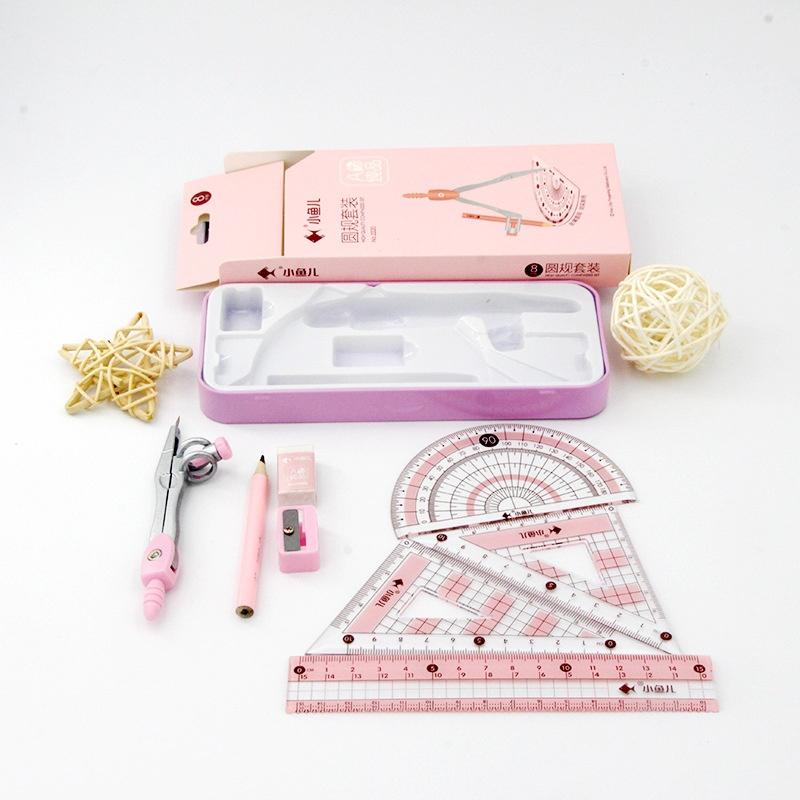 8 buah/set Alat Tulis Geometri - Math Geometry Set With Compass ulasan dan harga