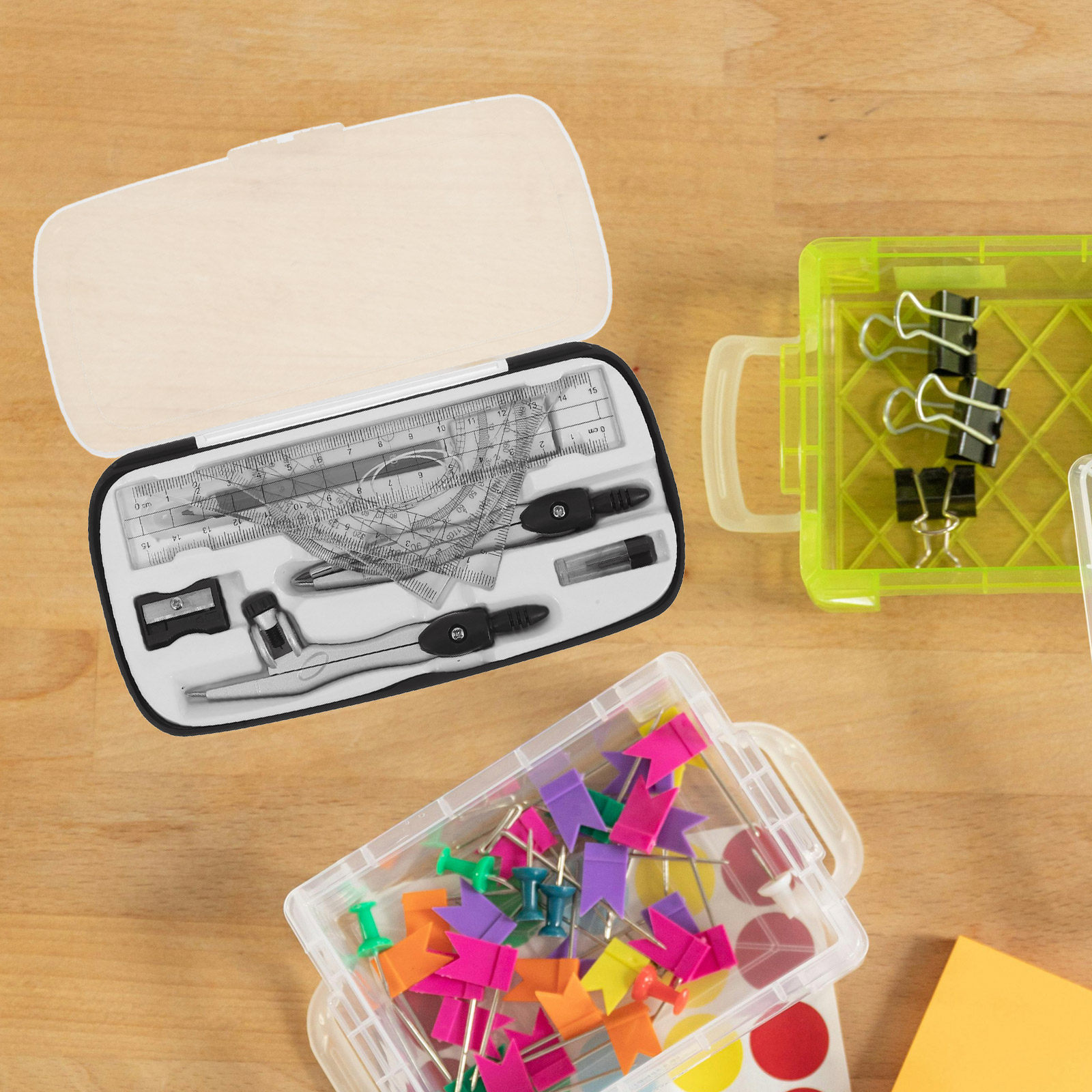 1 Set Alat Menggambar Geometri - Math Geometry Set With Compass ulasan dan harga